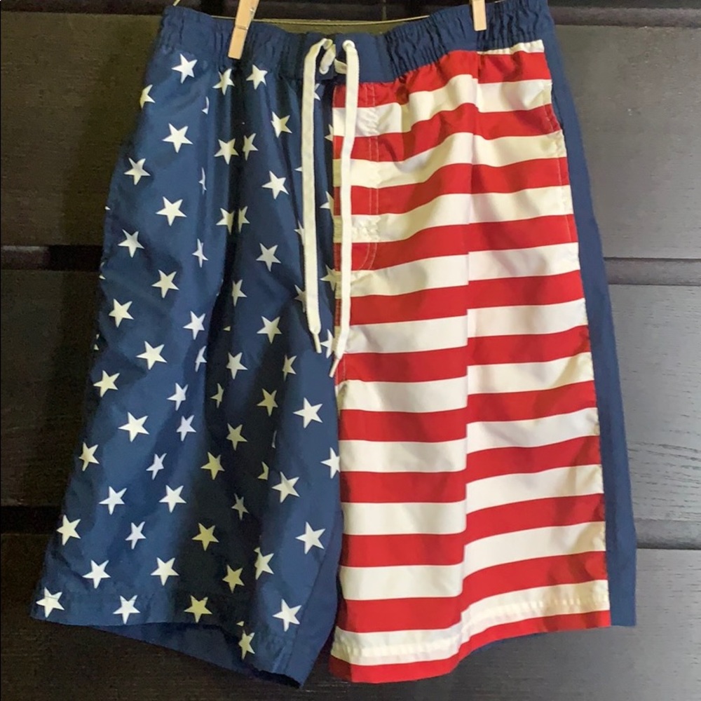 American Flag ISA Swim Trunks Swimming Shorts Med.